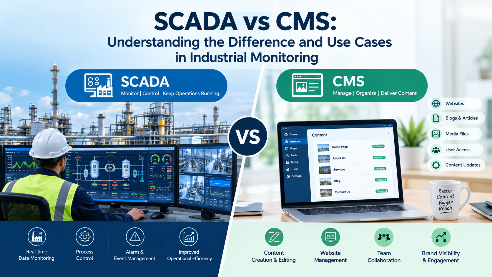 SCADA vs CMS: Understanding the Difference and Use Cases in Industrial Monitoring